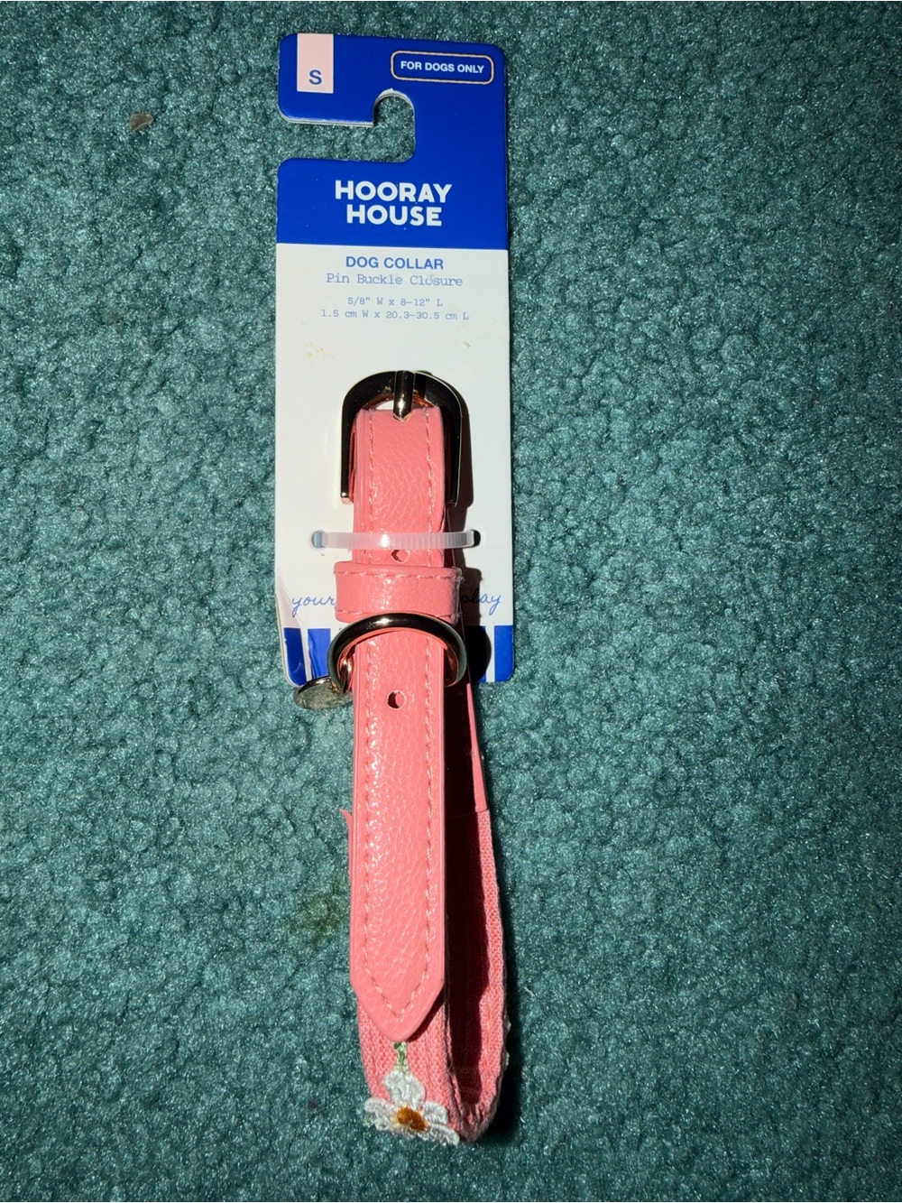 Hooray House Coral Daisy Dog Collar!